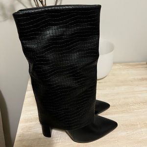 Pretty Little Thing Crocodile texture Print boots